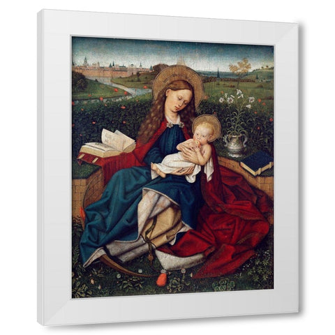 The Madonna of Humility White Modern Wood Framed Art Print by Campin