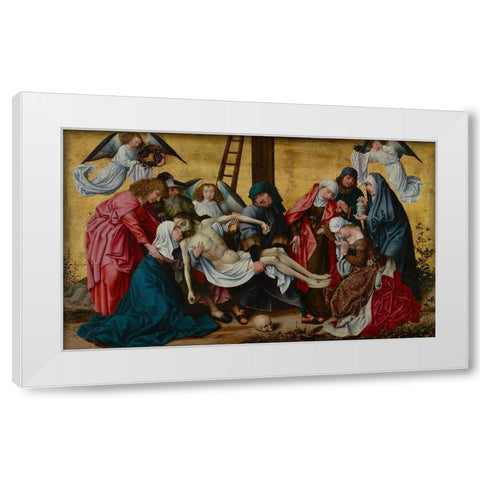 The Deposition White Modern Wood Framed Art Print by van der Weyden, Rogier