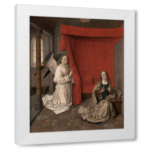 The Annunciation White Modern Wood Framed Art Print by Aelbrecht, Bouts