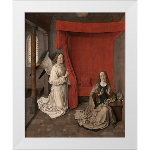 The Annunciation White Modern Wood Framed Art Print by Aelbrecht, Bouts