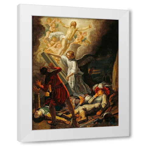 The Resurrection White Modern Wood Framed Art Print by Lastman, Pieter