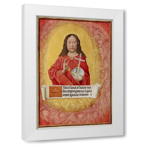 Christ in Majesty White Modern Wood Framed Art Print by Unknown 16th Century Flemish Illuminator