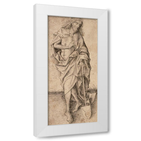 Christ as the Gardener White Modern Wood Framed Art Print by Unknown 15th Century German Illuminator