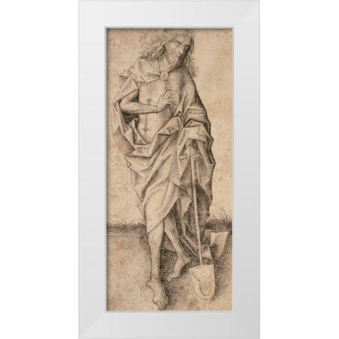 Christ as the Gardener White Modern Wood Framed Art Print by Unknown 15th Century German Illuminator