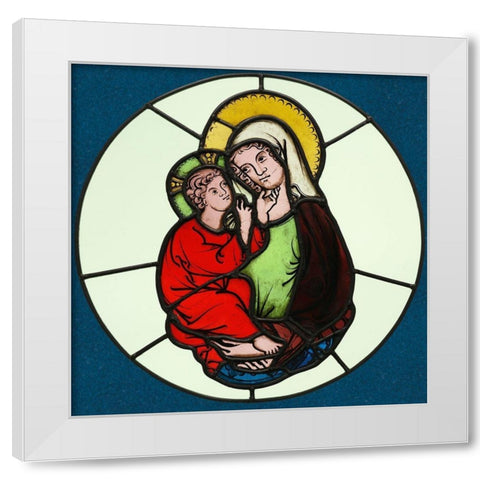 The Virgin and Child White Modern Wood Framed Art Print by Unknown 14th Century Austrian Illuminator