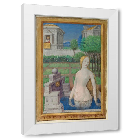 Bathsheba Bathing White Modern Wood Framed Art Print by Bourdichon, Jean