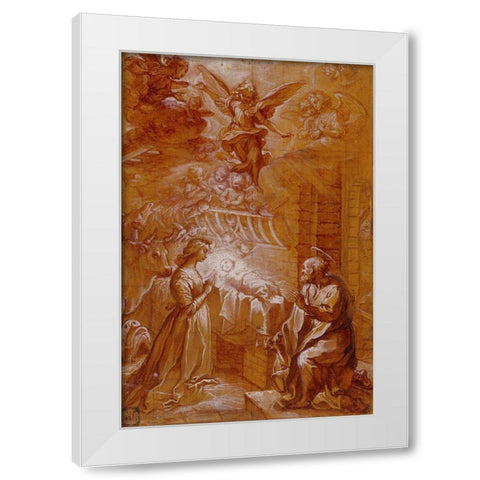 The Nativity White Modern Wood Framed Art Print by Vanni, Francesco