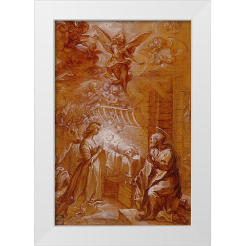 The Nativity White Modern Wood Framed Art Print by Vanni, Francesco