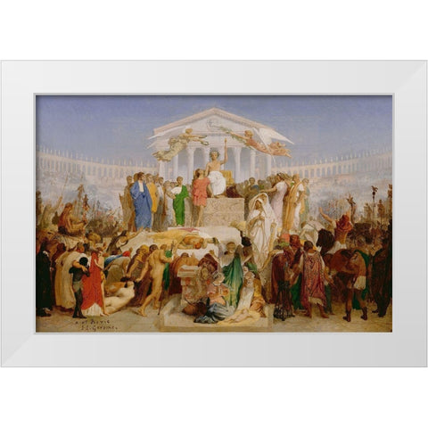 The Age of Augustus, the Birth of Christ White Modern Wood Framed Art Print by Gerome, Jean-Leon