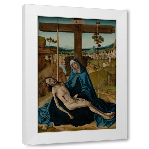 Pieta White Modern Wood Framed Art Print by Gallego, Fernando