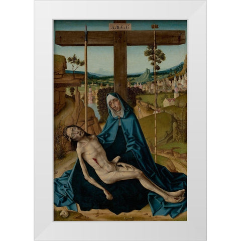 Pieta White Modern Wood Framed Art Print by Gallego, Fernando