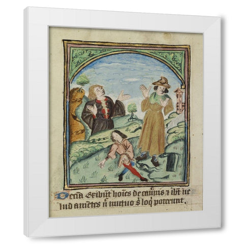 The Tenth Sign before the Day of Judgement White Modern Wood Framed Art Print by Unknown 12th Century English Illuminator