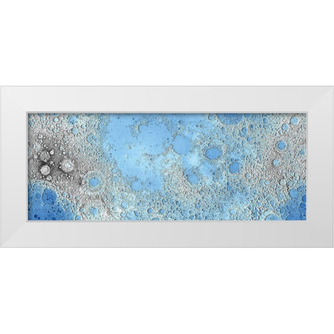 Unmarked Decorative Topographic Map of the Moon, Projection White Modern Wood Framed Art Print by United States Geological Survey
