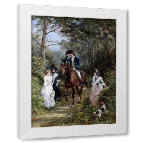 The Meeting in the Forest, 1903 White Modern Wood Framed Art Print by Hardy, Heywood