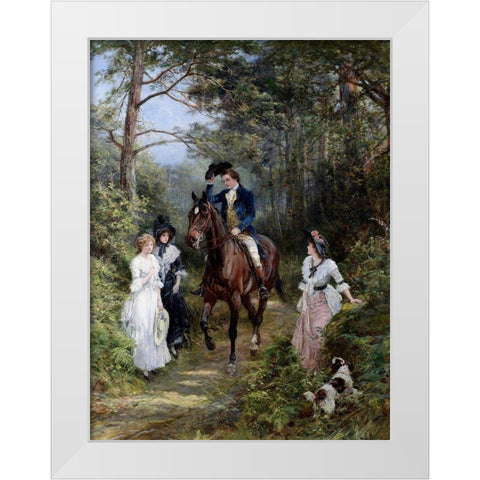 The Meeting in the Forest, 1903 White Modern Wood Framed Art Print by Hardy, Heywood