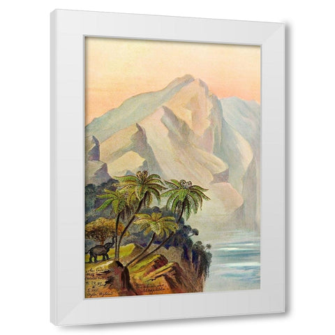 Am Ende der Welt Worlds End. Ceylon White Modern Wood Framed Art Print by Haeckel, Ernst