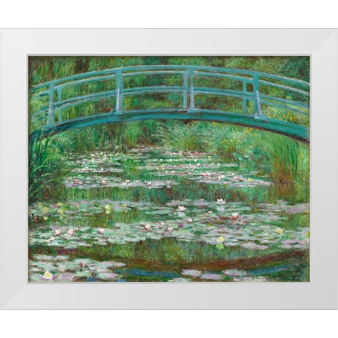 The Japanese Footbridge, 1899 White Modern Wood Framed Art Print by Monet, Claude