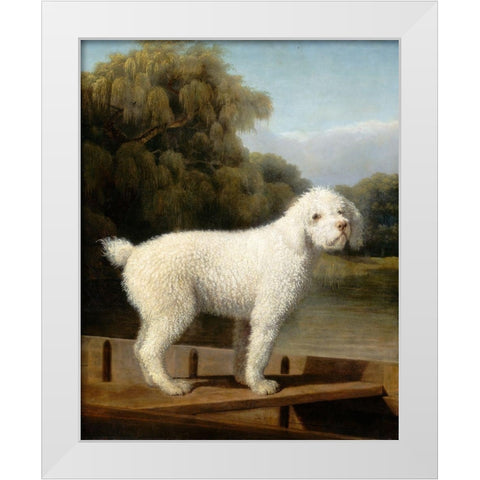 White Poodle in a Punt, c. 1780 White Modern Wood Framed Art Print by Stubbs, George