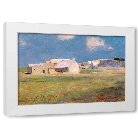 Breton Village, 1890 White Modern Wood Framed Art Print by Redon, Odilon