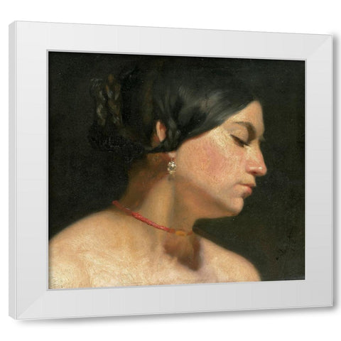 Maria Magdalena, 1854 White Modern Wood Framed Art Print by Alma-Tadema, Sir Lawrence