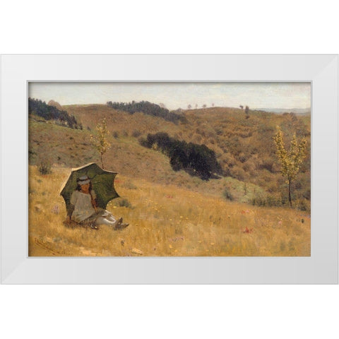 Sunny Days, 1874 White Modern Wood Framed Art Print by Alma-Tadema, Sir Lawrence