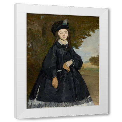 Portrait of Madame Brunet White Modern Wood Framed Art Print by Manet, Edouard
