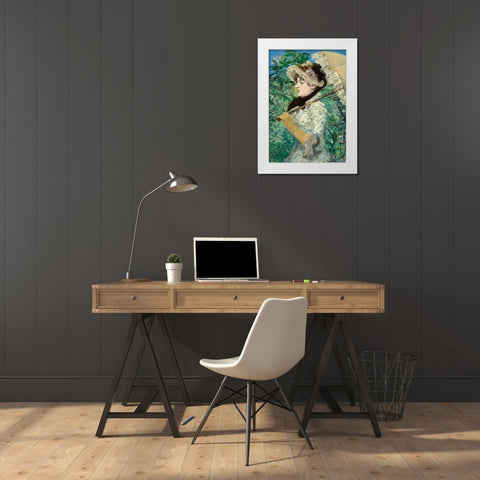 Le Printemps (Jeanne Demarsy) White Modern Wood Framed Art Print by Manet, Edouard