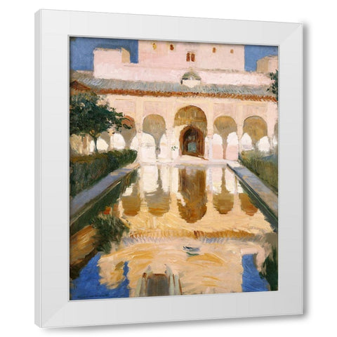 Hall of the Ambassadors, Alhambra, Granada White Modern Wood Framed Art Print by Y Bastida, Joaquin Sorolla
