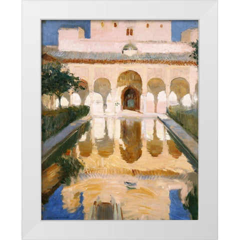Hall of the Ambassadors, Alhambra, Granada White Modern Wood Framed Art Print by Y Bastida, Joaquin Sorolla