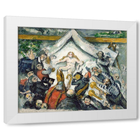 The Eternal Feminine White Modern Wood Framed Art Print by Cezanne, Paul