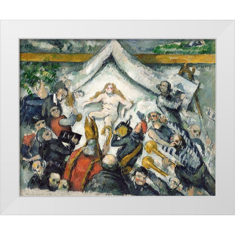 The Eternal Feminine White Modern Wood Framed Art Print by Cezanne, Paul