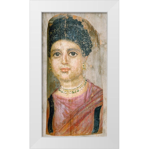 Mummy Portrait White Modern Wood Framed Art Print by The Malibu Painter