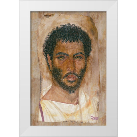 Mummy Portrait of a Bearded Man White Modern Wood Framed Art Print by Unknown 2nd Century Romano-Egyptian Artisan