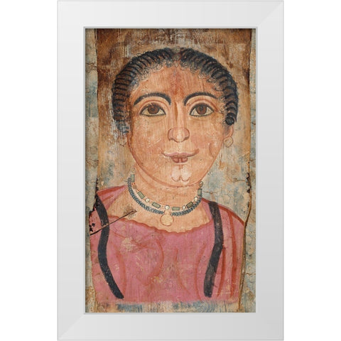 Mummy Portrait of a Woman White Modern Wood Framed Art Print by Unknown 2nd Century Romano-Egyptian Artisan