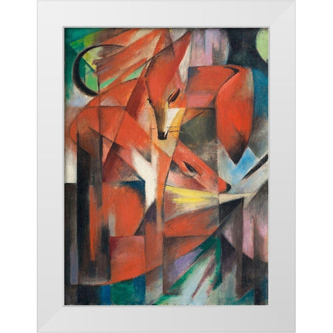 The Fox, 1913 White Modern Wood Framed Art Print by Marc, Franz