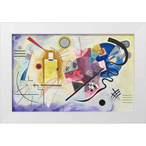 Yellow-Red-Blue, 1925 White Modern Wood Framed Art Print by Kandinsky, Wassily