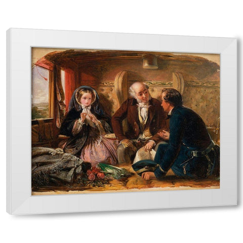 First Class - The Meeting, 1855 White Modern Wood Framed Art Print by Solomom, Abraham