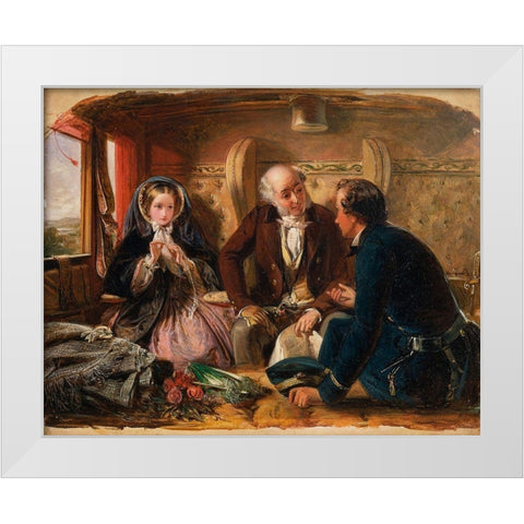 First Class - The Meeting, 1855 White Modern Wood Framed Art Print by Solomom, Abraham
