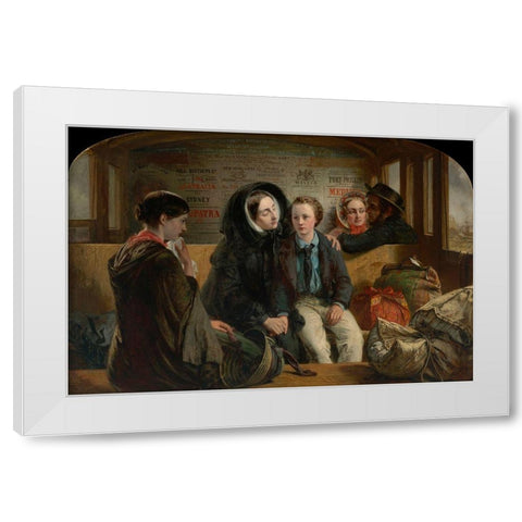 Second Class - The Parting, 1854 White Modern Wood Framed Art Print by Solomom, Abraham