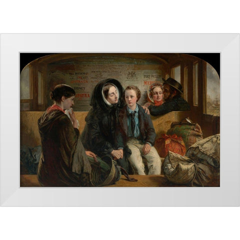 Second Class - The Parting, 1854 White Modern Wood Framed Art Print by Solomom, Abraham