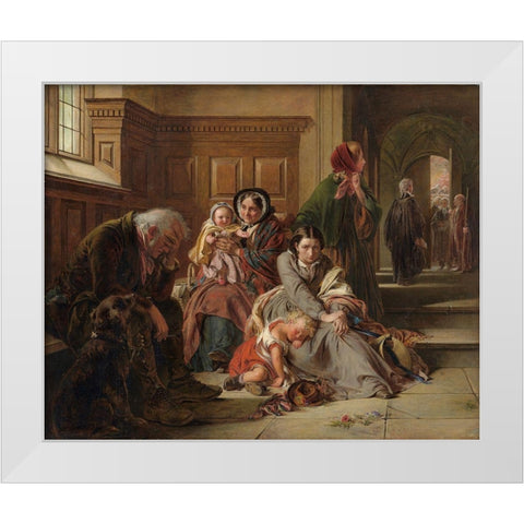 Waiting for the Verdict White Modern Wood Framed Art Print by Abraham, Solomon,