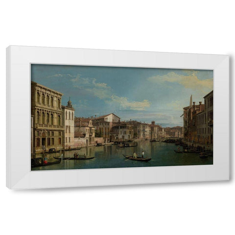 The Grand Canal in Venice from Palazzo Flangini to Campo San Marcuola White Modern Wood Framed Art Print by Canal, Giovanni Antonio