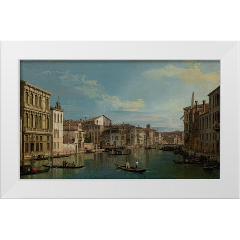 The Grand Canal in Venice from Palazzo Flangini to Campo San Marcuola White Modern Wood Framed Art Print by Canal, Giovanni Antonio