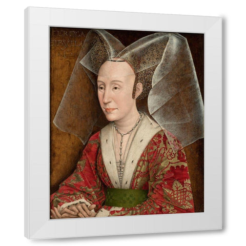 Portrait of Isabella of Portugal White Modern Wood Framed Art Print by van der Weyden, Rogier