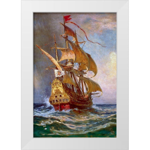 Knight of The Double Cross White Modern Wood Framed Art Print by Ferris, Jean Leon Gerome