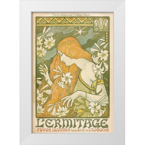 LErmitage White Modern Wood Framed Art Print by Berthon, Paul