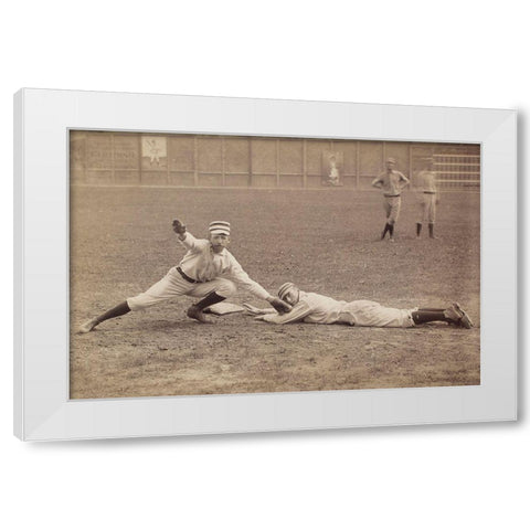 Arthur Irwin And Tommy Mccarthy, Philadelphia Quakers White Modern Wood Framed Art Print by A.G. Spalding Baseball Collection