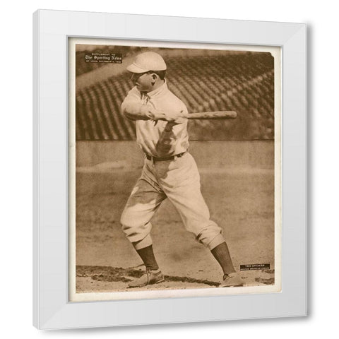 Tris Speaker, Boston American League, 1880 White Modern Wood Framed Art Print by Leopold Morse Goulston Baseball Collection
