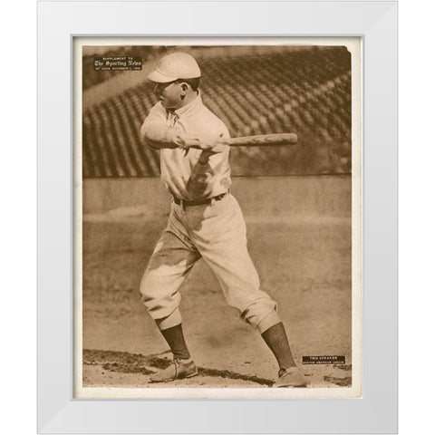 Tris Speaker, Boston American League, 1880 White Modern Wood Framed Art Print by Leopold Morse Goulston Baseball Collection