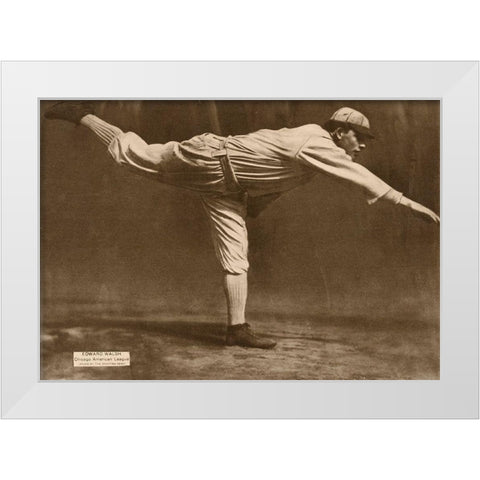Edward Walsh, Chicago American League, 1880 White Modern Wood Framed Art Print by Leopold Morse Goulston Baseball Collection